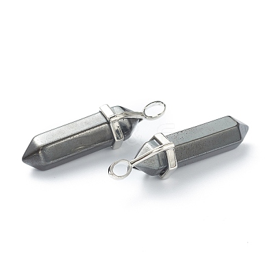 Synthetic Non-magnetic Hematite Pointed Pendants G-M378-01P-A16-1