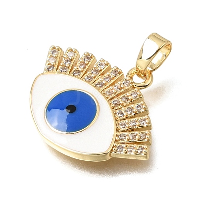 Brass Micro Pave Clear Cubic Zirconia Pendants KK-C263-22I-G-1