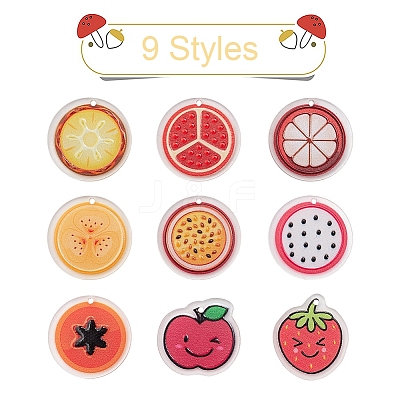 18Pcs Acrylic Pendants OACR-YW0001-22-1