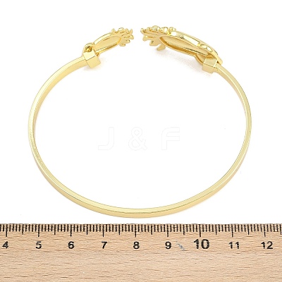 Marine Organism Brass Cuff Bangles for Women BJEW-D368-03M-G-1
