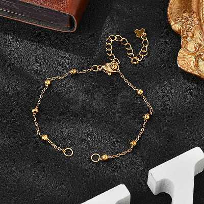 304 Stainless Steel Round Ball Cable Chain Bracelet Making AJEW-JB01331-01-1