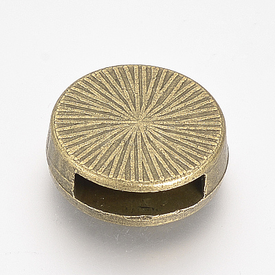 Tibetan Style Alloy Slide Charms Cabochon Settings PALLOY-Q341-04AB-FF-1