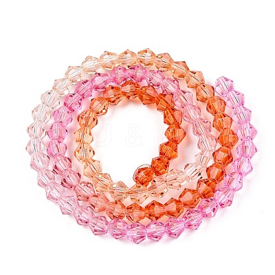 Gradient Color Baking Paint Glass Bead Strands LS-DGLA-A039-T4mm-A04-1