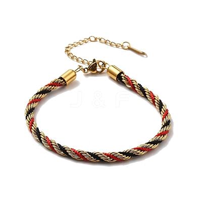 Twisted Nylon Cord Bracelets for Women BJEW-V007-01G-02-1