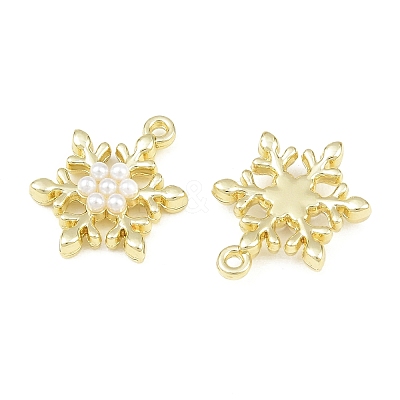 Alloy & ABS Plastic Pearl Pendants PL-CBAF039-01G-1