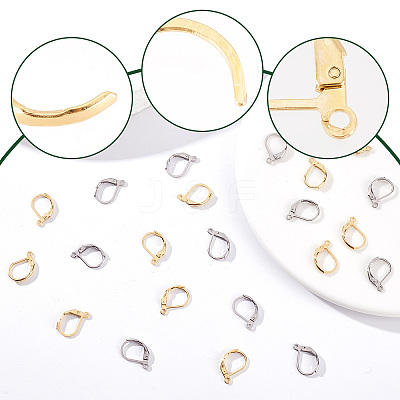 100Pcs 2 Colors 304 Stainless Steel Leverback Earring Findings STAS-BBC0001-56-1