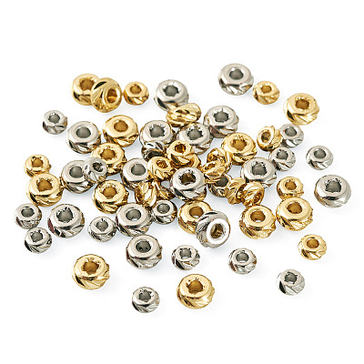 60Pcs 4 Styles Column Brass Beads KK-TA0009-07-1