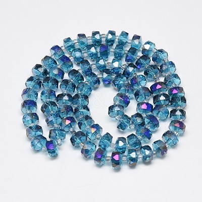 Electroplate Glass Beads Strands EGLA-Q083-8mm-A02-1