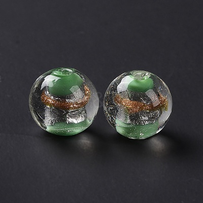 Handmade Silver Foil Lampwork Beads GLAA-Z001-05G-1