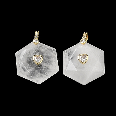 Natural Quartz Crystal Faceted Pendants GG-CBA67BD-01G-K-1