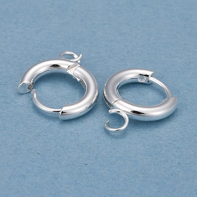 201 Stainless Steel Huggie Hoop Earring Findings STAS-P283-01A-S-1