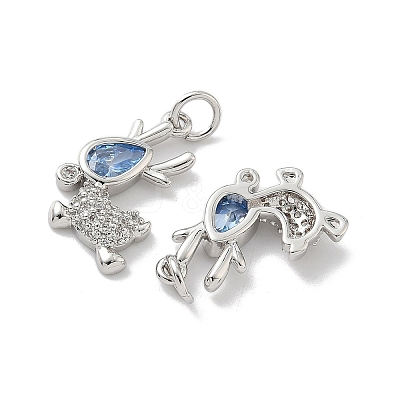 Brass Micro Pave Cubic Zirconia Pendants KK-P325-37P-1