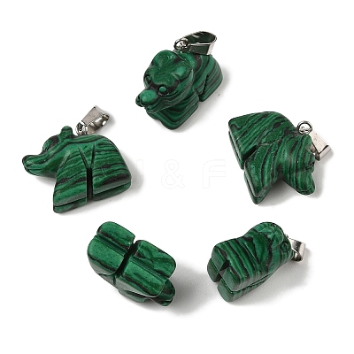 Synthetic Malachite Pendants G-B127-02P-01-1