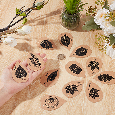 24Pcs 12 Styles Kraft Paper Plant Identification Cards DIY-WH0699-34-1