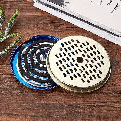Tinplate Mosquito Coil Holder AJEW-WH0042-69LG-1