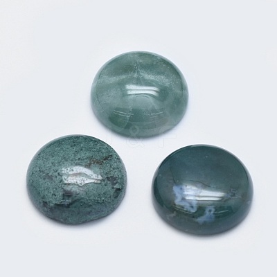 Natural Moss Agate Cabochons G-G760-B02-18-1