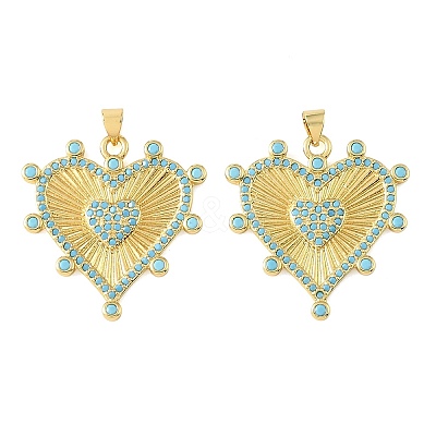 Brass Micro Pave Sky Blue Cubic Zirconia Pendants CU-CBA6938-07G-04-1