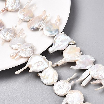 Natural Baroque Keshi Pearl Beads Strands PEAR-S018-06F-1