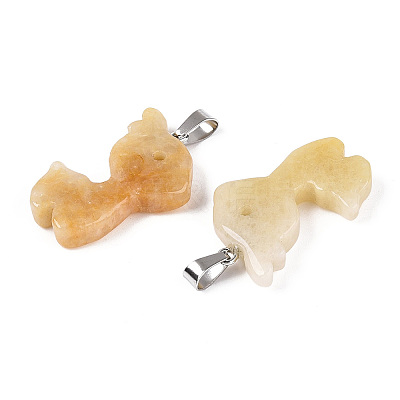 Natural Topaz Jade Pendants G-T144-11C-1