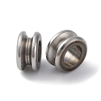 Tarnish Resistant 304 Stainless Steel Grooved Beads STAS-I117-16D-P-1