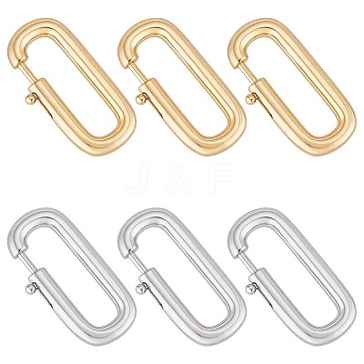 6Pcs 2 Colors Brass Clasps KK-WR0001-79-1