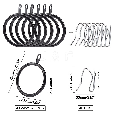 4 Colors Iron Window Curtain Circle IFIN-GA0001-32-1