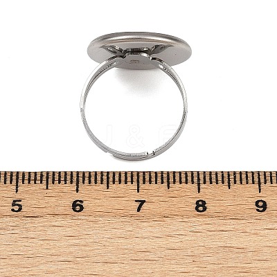 304 Stainless Steel Cuff Ring Components STAS-D372-06P-06-1