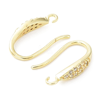 Brass Micro Pave Clear Cubic Zirconia Earring Hooks KK-R149-21G-1