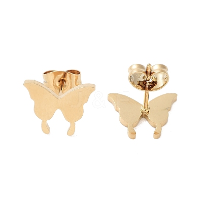 PVD Vacuum Plating 304 Stainless Steel Stud Earrings for Women EJEW-A048-48D-G-1
