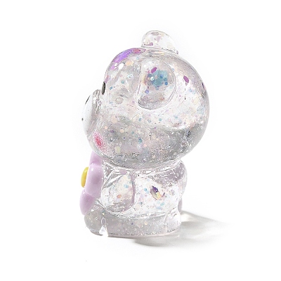 Transparent Resin Little Bear Ornament RESI-S015-01C-1