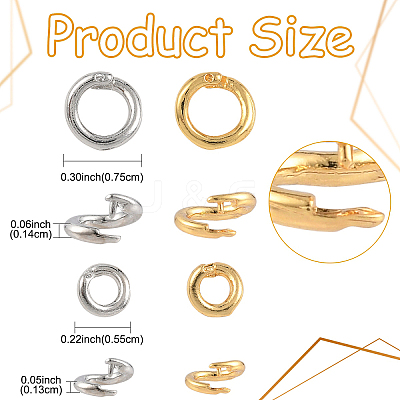 10Pcs 2 Colors Brass Open Jump Rings KK-YW0003-99A-1