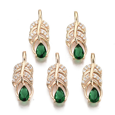Brass Micro Pave Cubic Zirconia Pendants X-KK-R111-013-A01-1