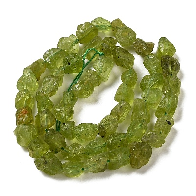 Raw Rough Natural Peridot Beads Strands G-I283-G07-02-1