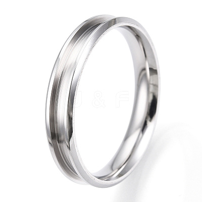 201 Stainless Steel Grooved Finger Ring for Men Women STAS-WH0039-08D-P-1