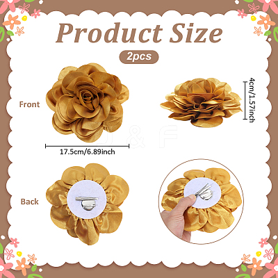 Flower Polyester Brooches JEWB-WH0039-56B-1