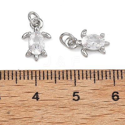 SHEGRACE Brass Clear Cubic Zirconia Charms XGRQ2O138-417P-1