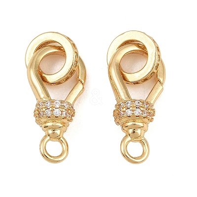 Brass Micro Pave Clear Cubic Zirconia Spring Ring Rings X-CU-CBA8264-05G-1