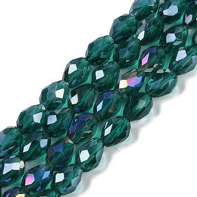 Transparent Electroplate Glass Beads Strands EGLA-N013-T4mm-B24-1