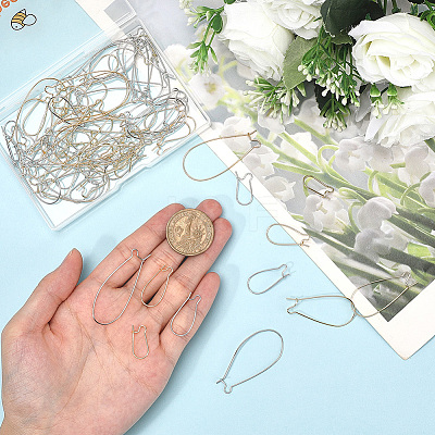 80Pcs 8 Styles Brass Hoop Earring Findings FIND-BBC0004-67-1