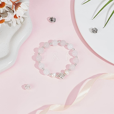 4Pcs 2 Colors 925 Sterling Silver Bead Caps STER-BC0002-34-1