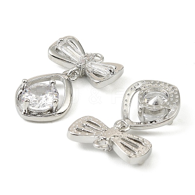 Brass Micro Pave Cubic Zirconia Pendants KK-C107-20B-P-1