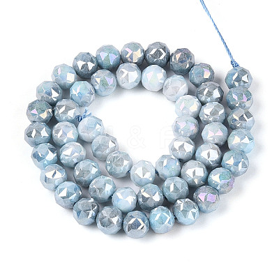 Anti-Tarnish Electroplate Glass Beads Strands GLAA-N010-8mm-12-1