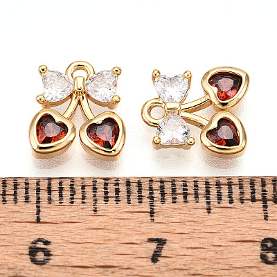 Brass Micro Pave Cubic Zirconia Charms KK-N261-94D-G-1