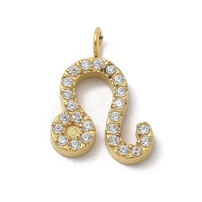 Ion Plating(IP) 304 Stainless Steel Micro Pave Cubic Zirconia Charms STAS-Z107-09G-09-1