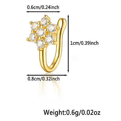 925 Sterling Silver Pave Clear Cubic Zirconia Nose Rings WG4393-9-1