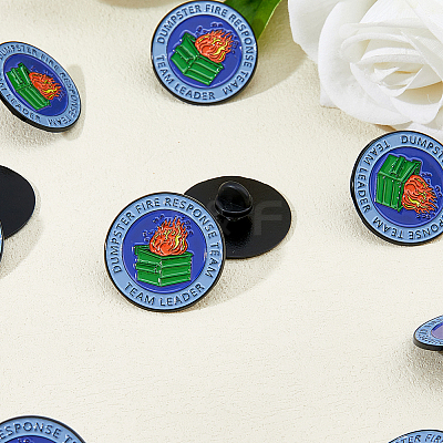 10Pcs Dumpster Fire Response Team Leader Alloy Lapel Pin Backs for Backpack Clothes JEWB-DC0001-36-1