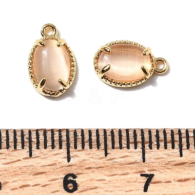 Oval Brass Charms KK-D024-01D-G-1
