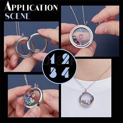 DIY Locket Pendant Necklaces Jewelry Kits DIY-PH0029-92P-01-1