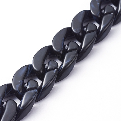Handmade Acrylic Curb Chains X-AJEW-JB00679-05-1