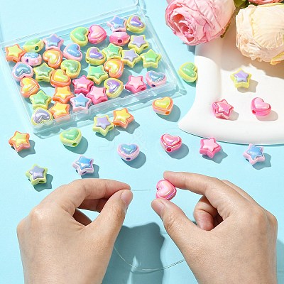 50Pcs 10 Styles Opaque Acrylic Beads OACR-CJ0001-88-1
